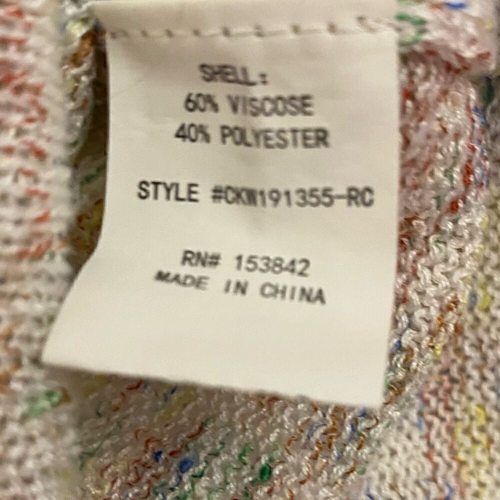 Code Mode Rainbow Space Dye Cropped Button Up Kni… - image 4